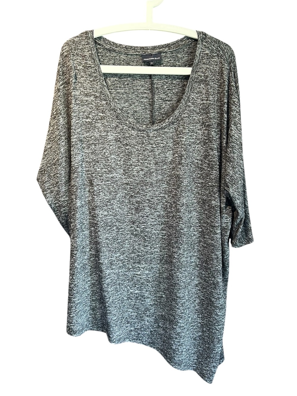 Addition Elle Heathered Gray Scoop Neck Short Sleeve Top